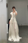 Mutedance 24 Spring/Summer Shell Sleeve Waist Dress MD-MD24SS14-HOARY PM137
